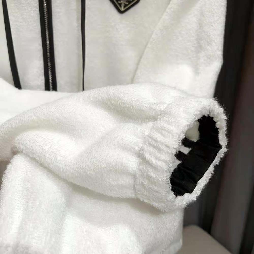 Prada Women Terry Cloth Hoodie-White - image 9