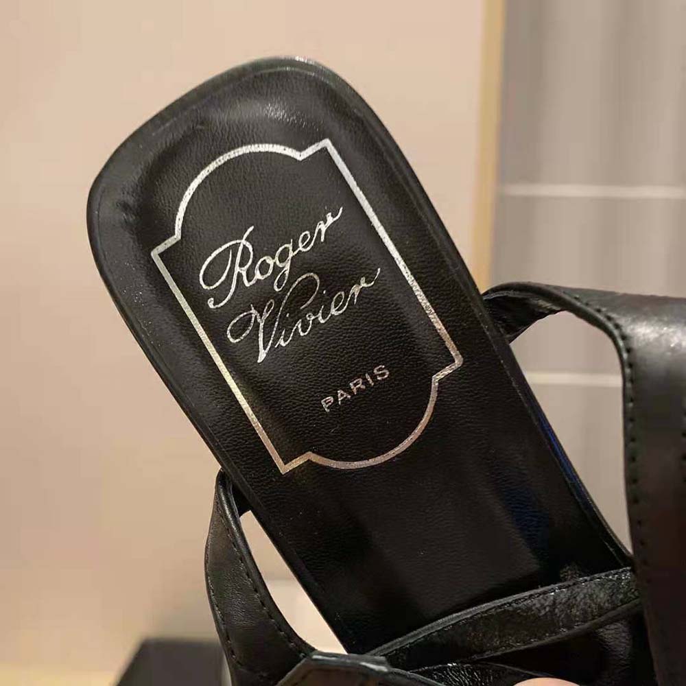 Roger Vivier Women Bikiviv’ Metal Buckle Sandals in Leather-Black - image 9