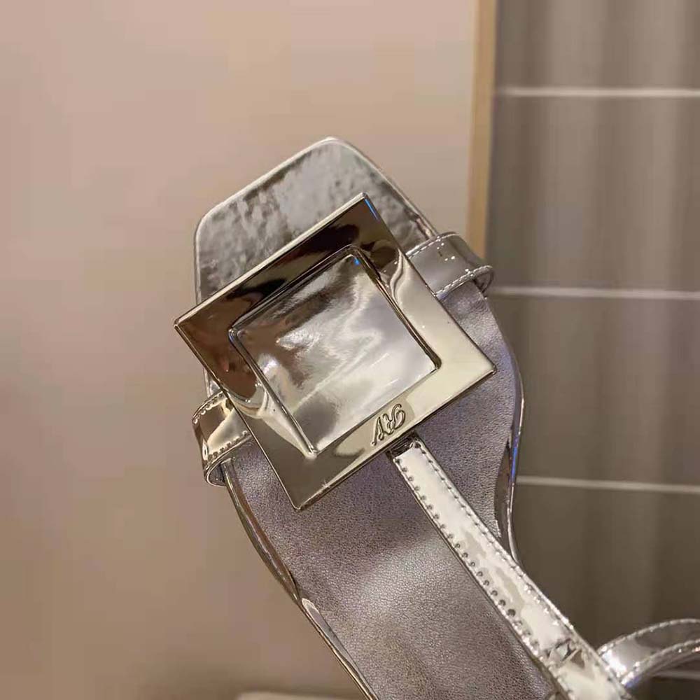 Roger Vivier Women Bikiviv’ Metal Buckle Sandals in Leather-Silver - image 7
