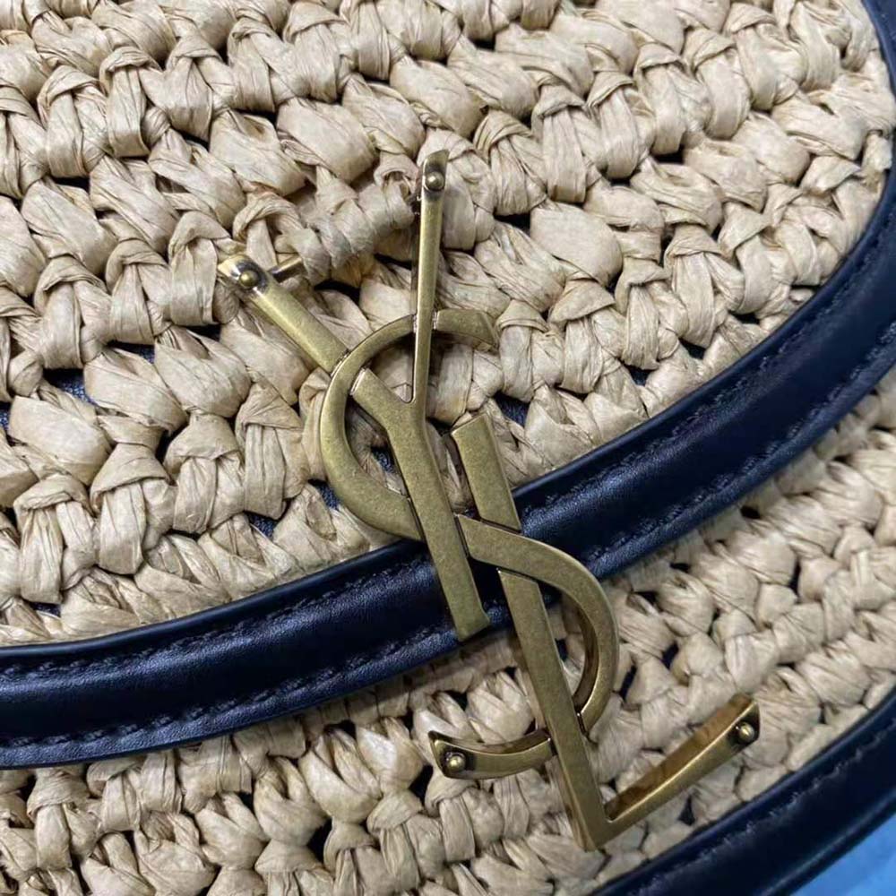 Saint Laurent YSL Women Kaia Small Satchel in Raffia and Leather - image 10