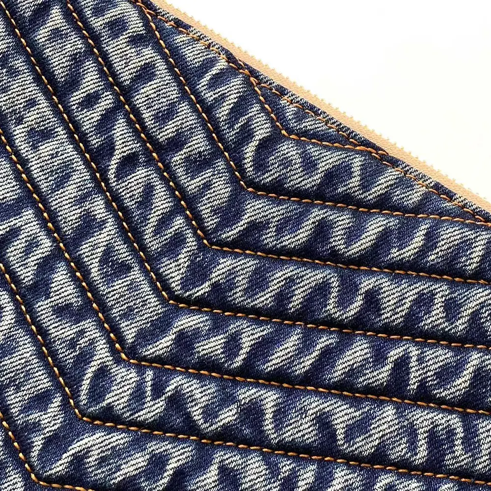 Saint Laurent YSL Women Monogram Tablet Pouch in Quilted Vintage Denim and Suede - image 7