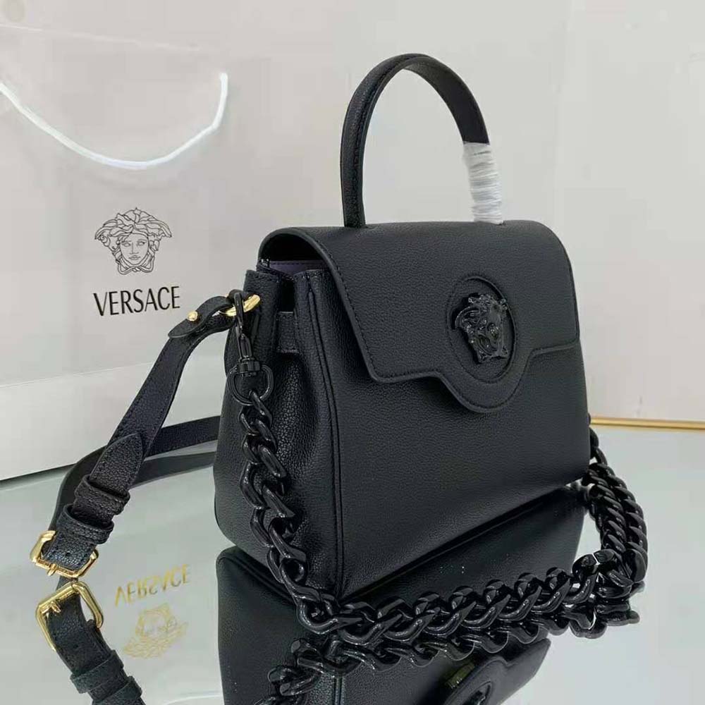 Versace Women La Medusa Medium Handbag Crafted From Premium leather-Black - image 5