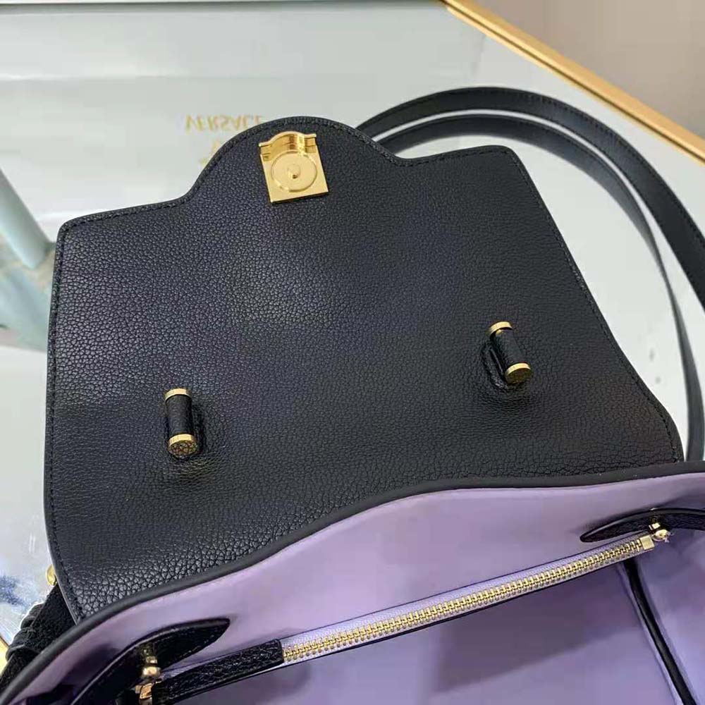 Versace Women La Medusa Medium Handbag Crafted From Premium leather-Black - image 9