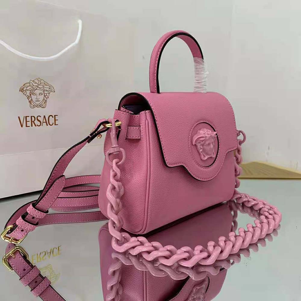 Versace Women La Medusa Small Handbag Crafted From Premium Leather-Pink - image 5