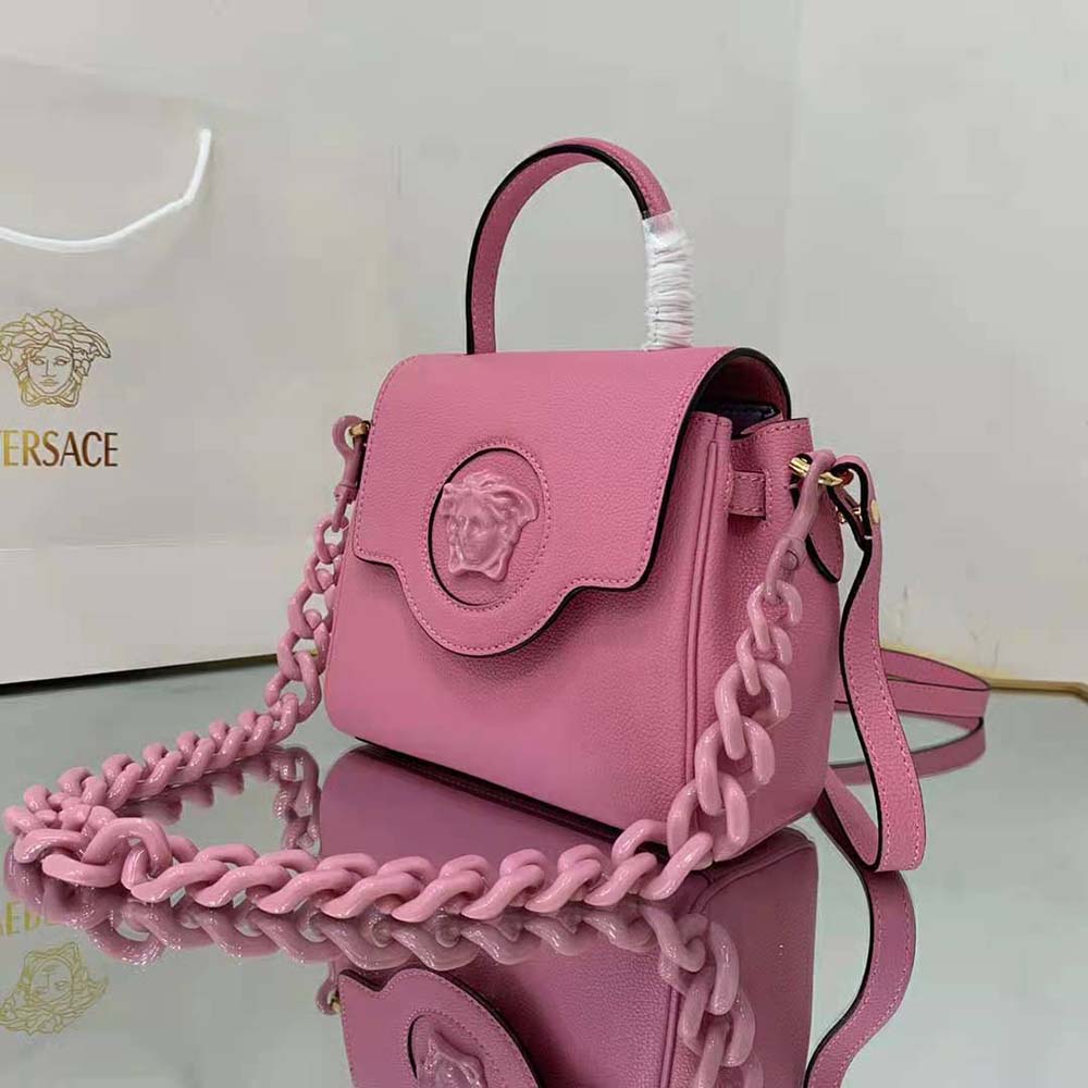 Versace Women La Medusa Small Handbag Crafted From Premium Leather-Pink - image 4