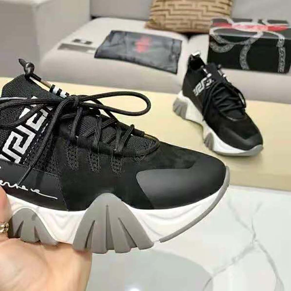 Versace Women Squalo Knit Sneakers-Black - image 8