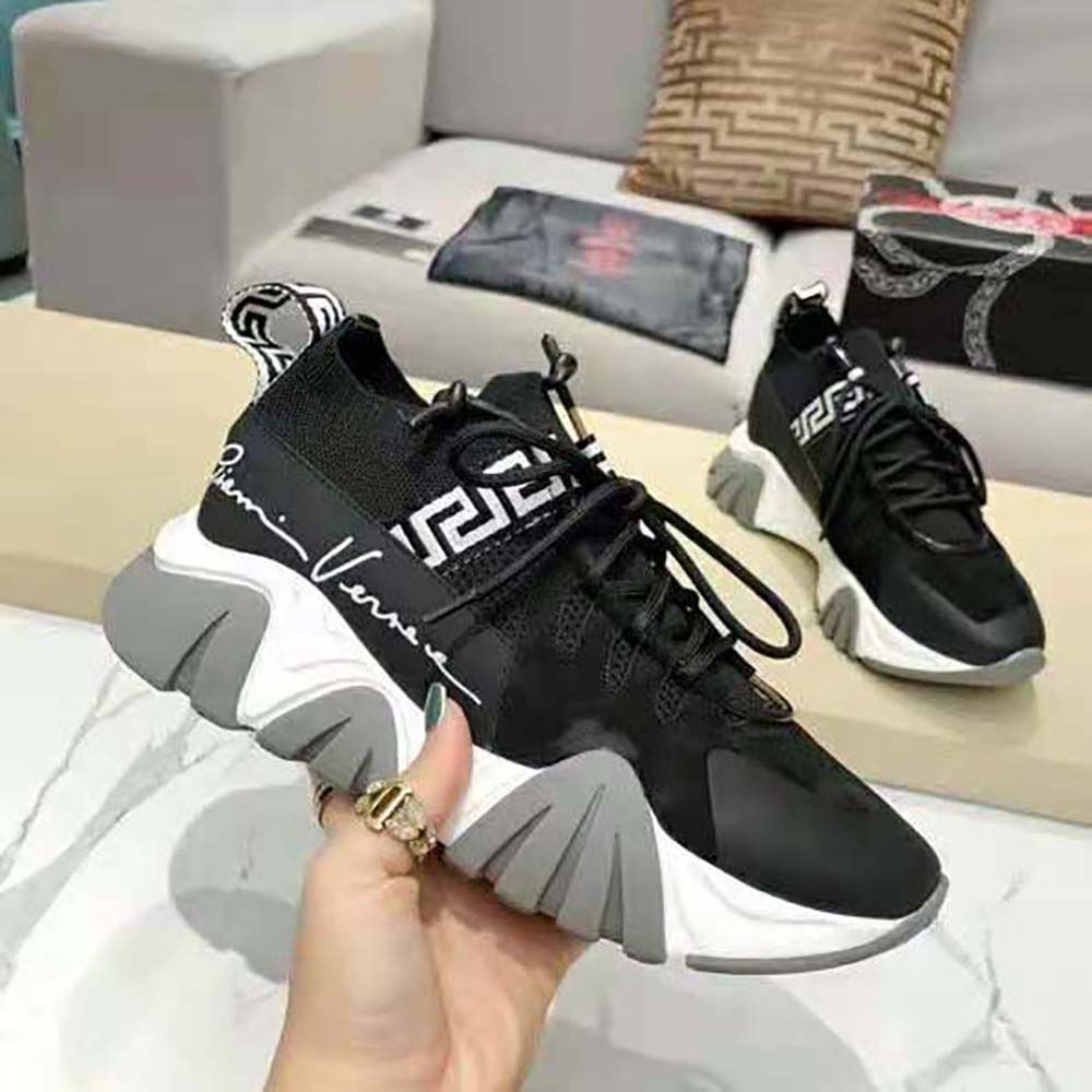 Versace Women Squalo Knit Sneakers-Black - image 5