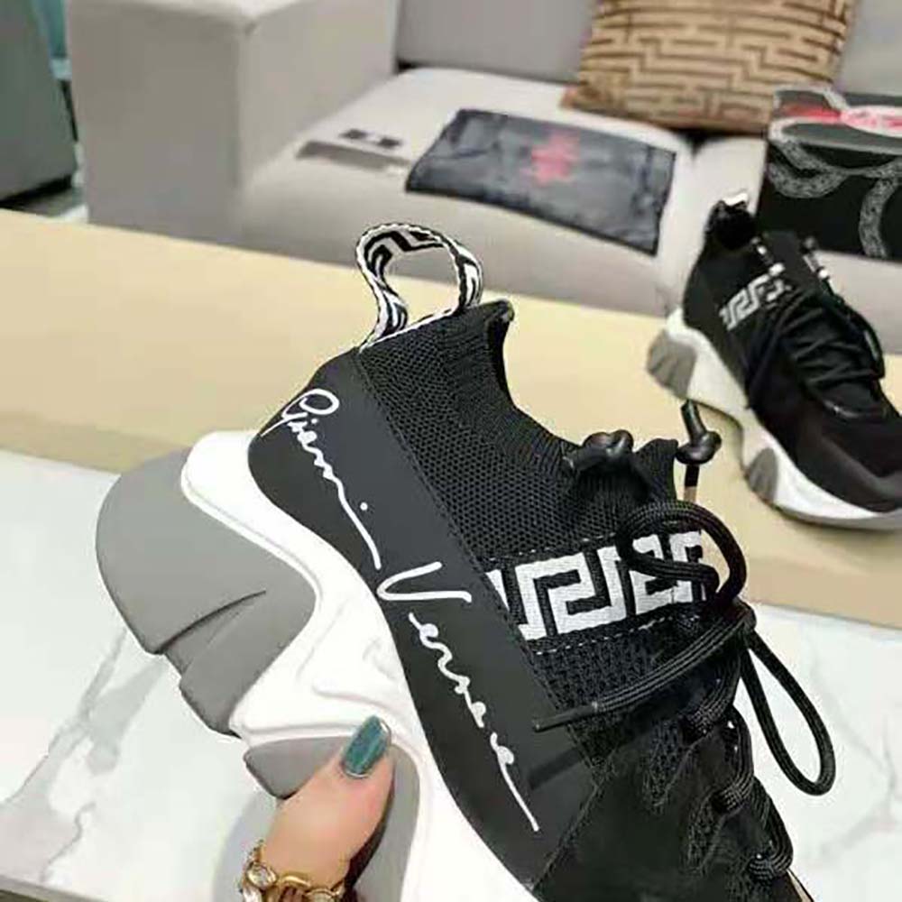 Versace Women Squalo Knit Sneakers-Black - image 10
