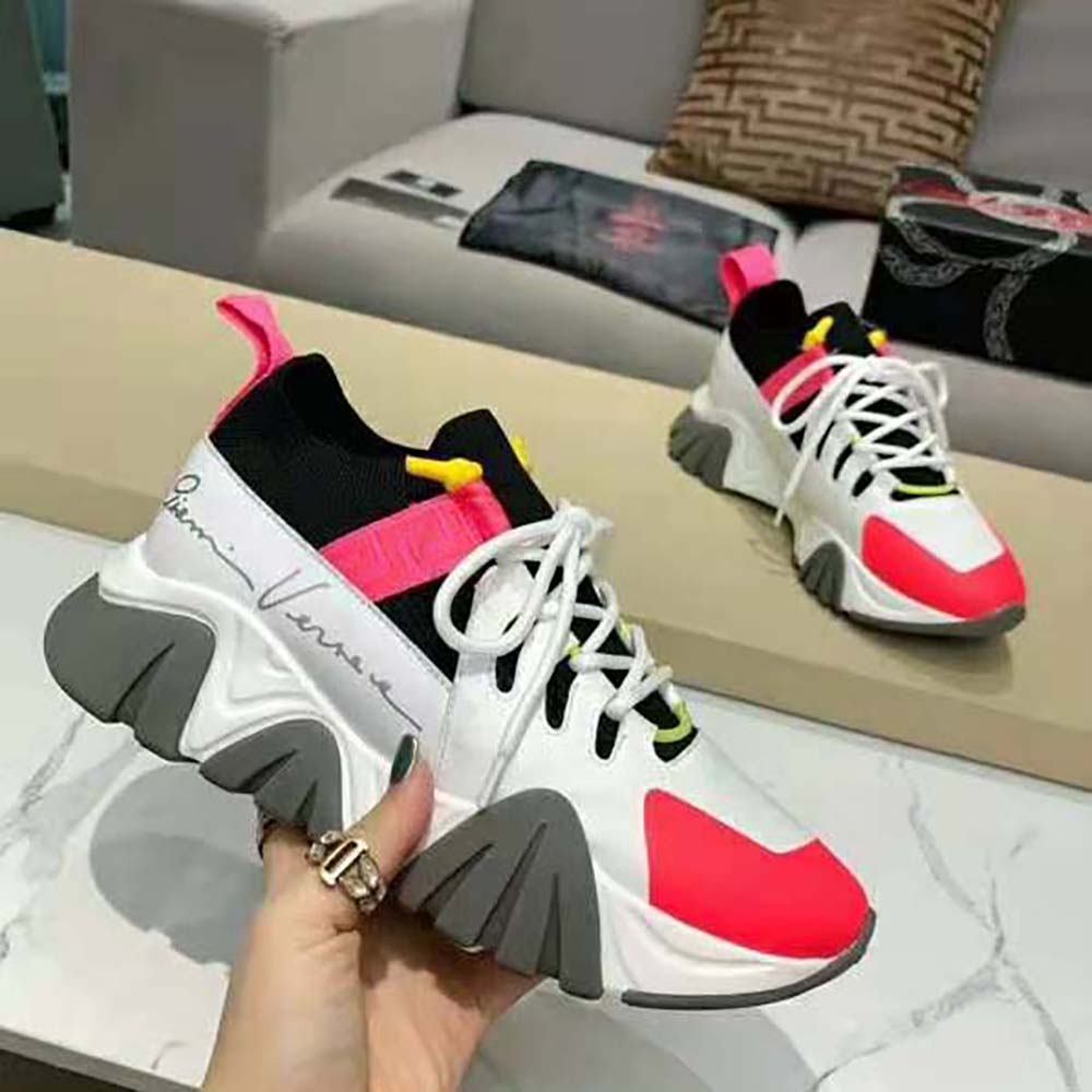 Versace Women Squalo Knit Sneakers-Pink - image 4