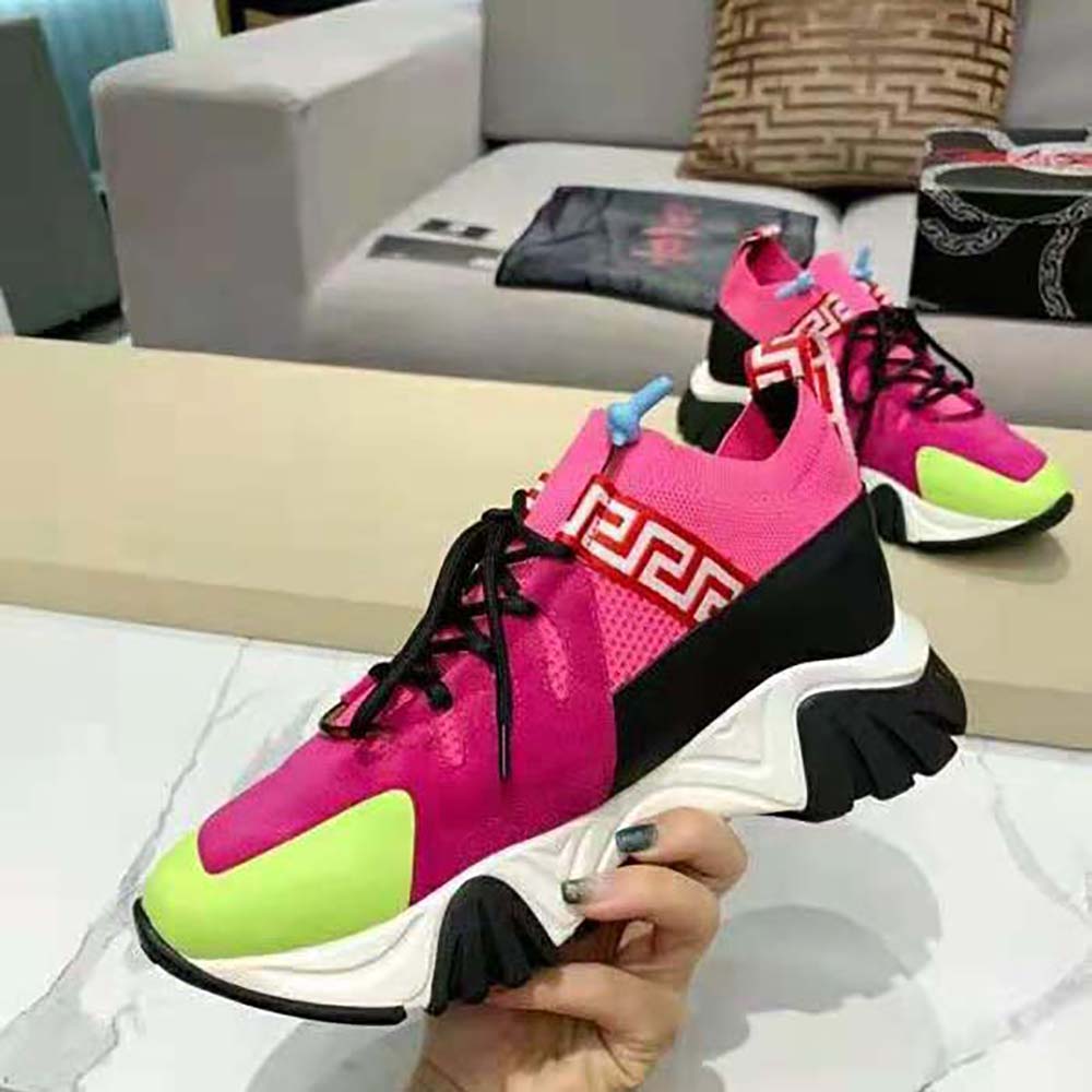 Versace Women Squalo Knit Sneakers-Rose - image 10