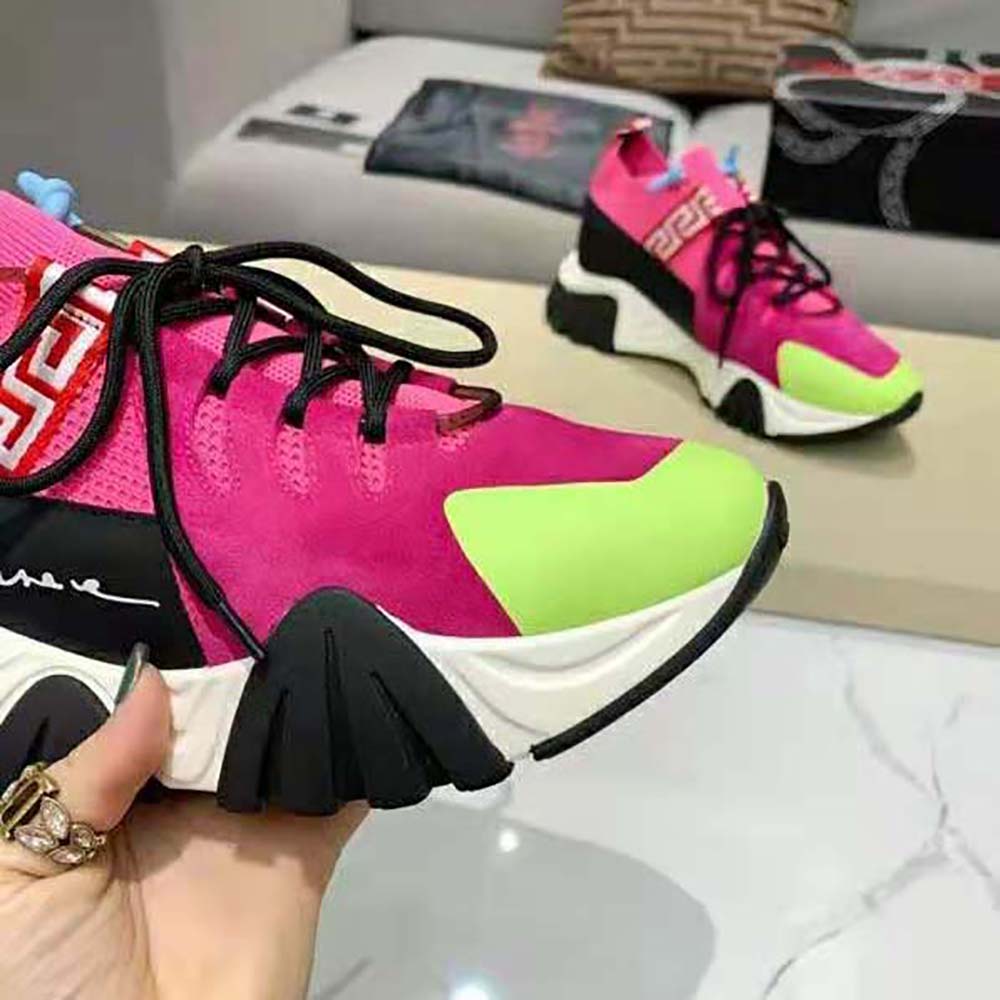 Versace Women Squalo Knit Sneakers-Rose - image 8