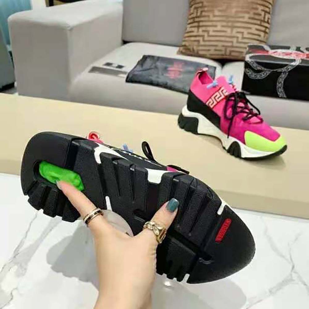 Versace Women Squalo Knit Sneakers-Rose - image 7