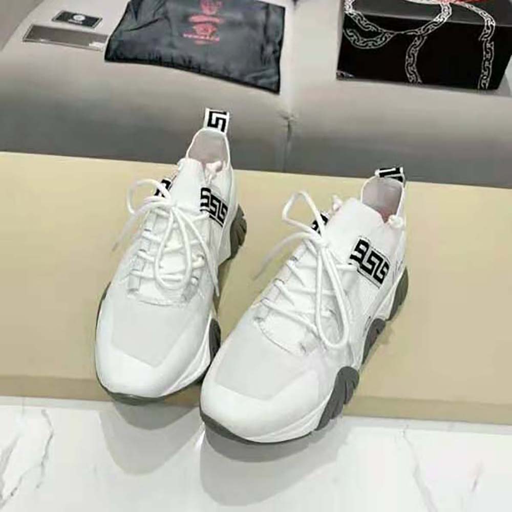 Versace Women Squalo Knit Sneakers-White - image 4