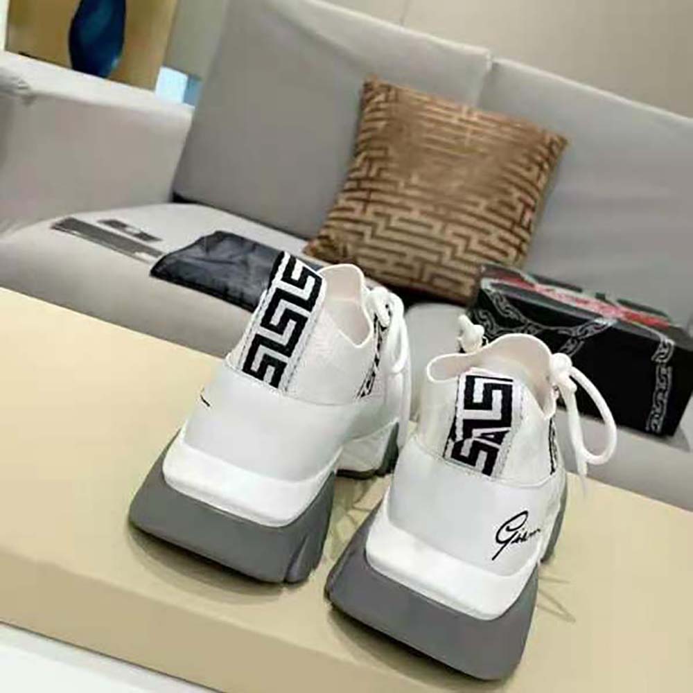 Versace Women Squalo Knit Sneakers-White - image 7