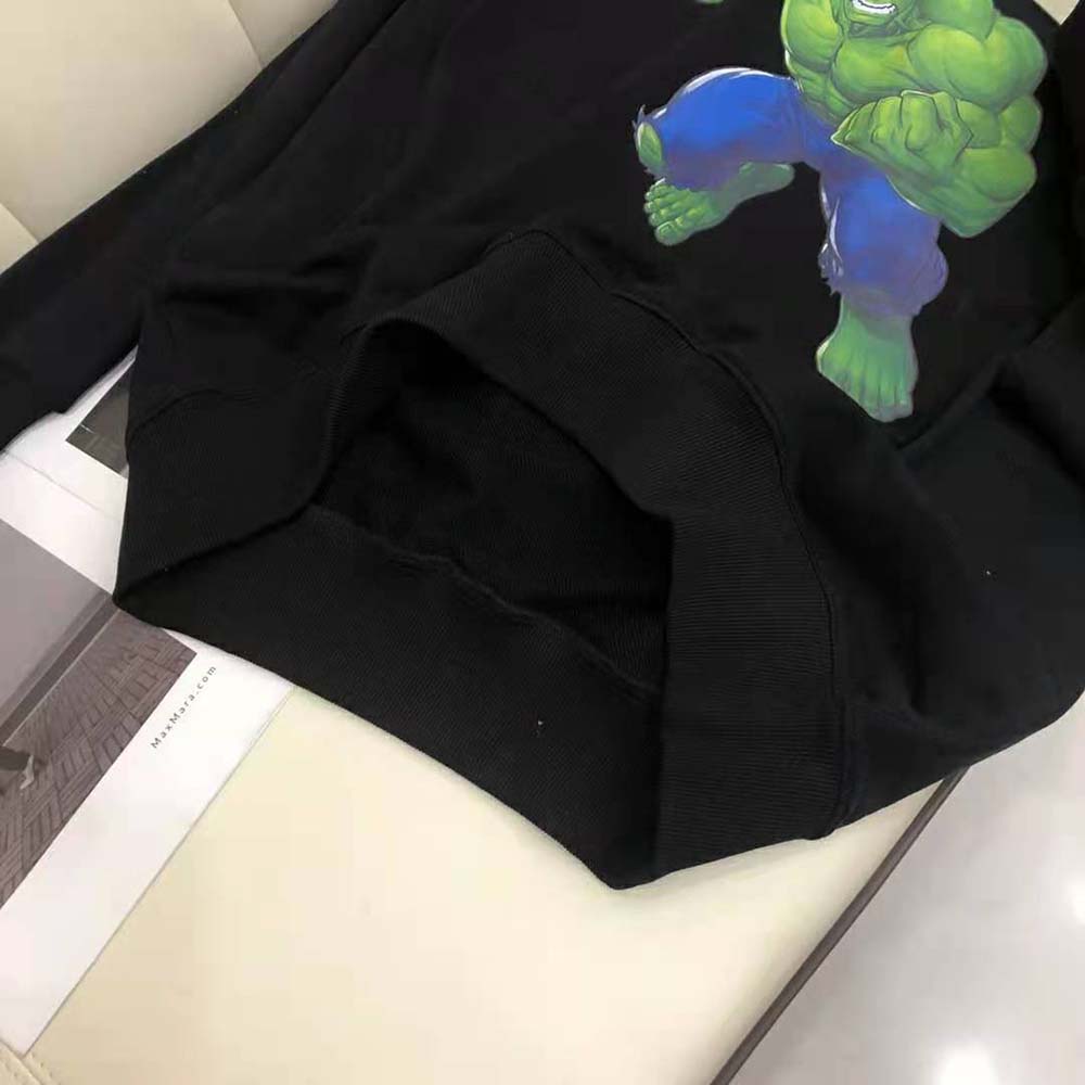 Balenciaga Women Hulk 2021Marvel Medium Fit Hoodie in Black Medium Fleece - image 7