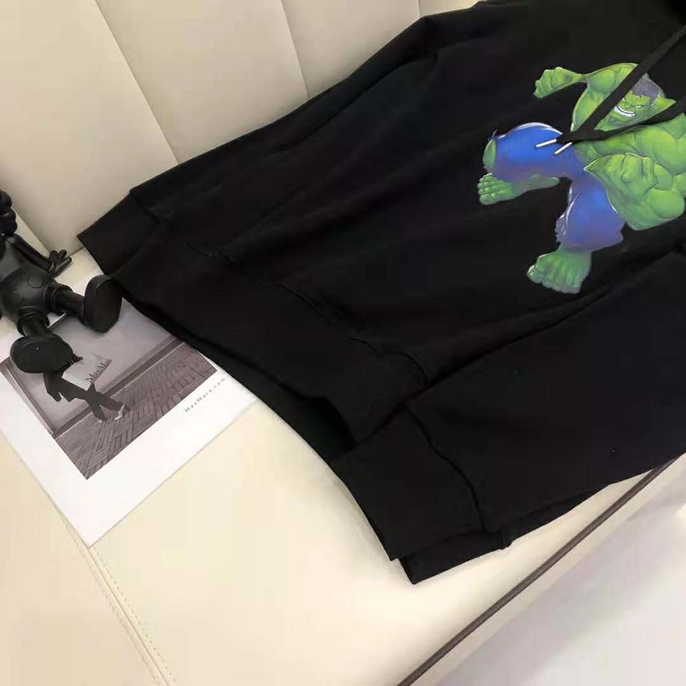 Balenciaga Women Hulk 2021Marvel Medium Fit Hoodie in Black Medium Fleece - image 6