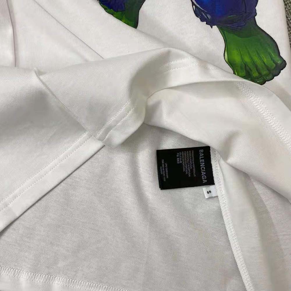 Balenciaga Women Hulk 2021Marvel Medium Fit T-Shirt in White - image 7