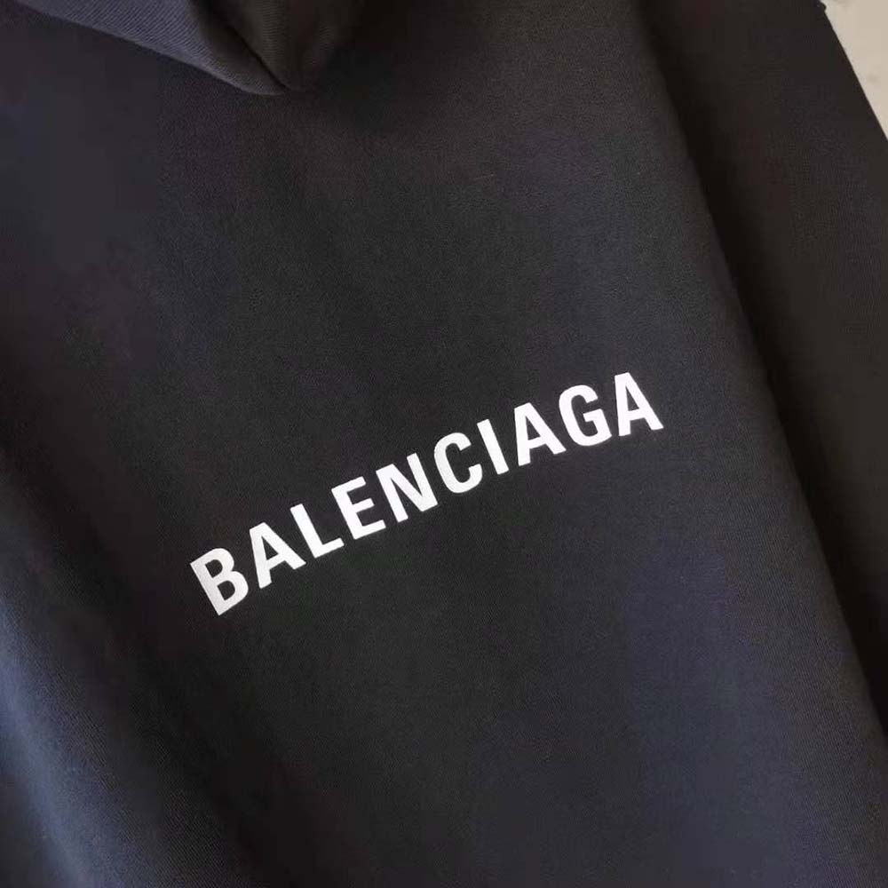Balenciaga Women Space Boxy Hoodie in Black Medium Fleece - image 6