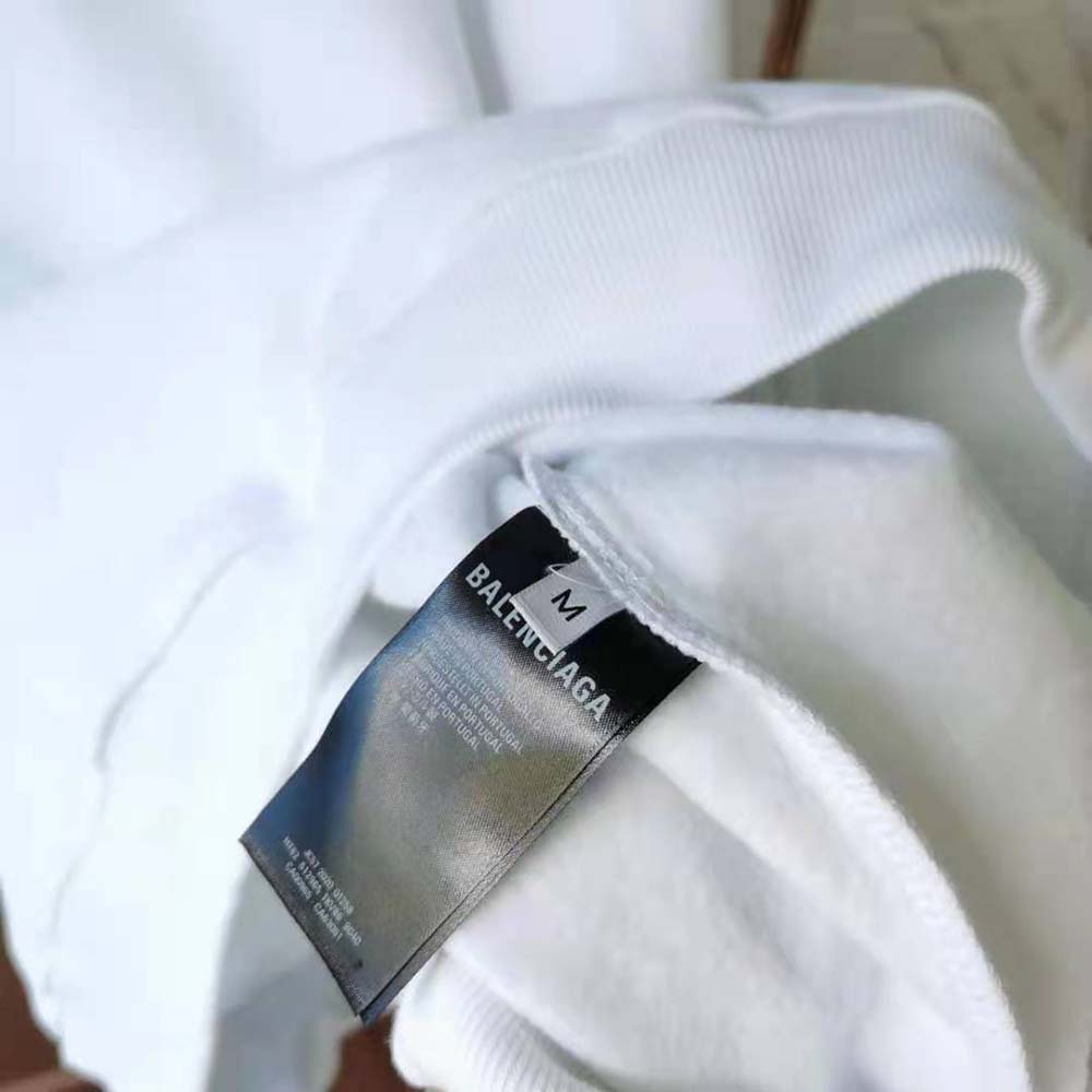 Balenciaga Women Space Boxy Hoodie in White Medium Fleece - image 7