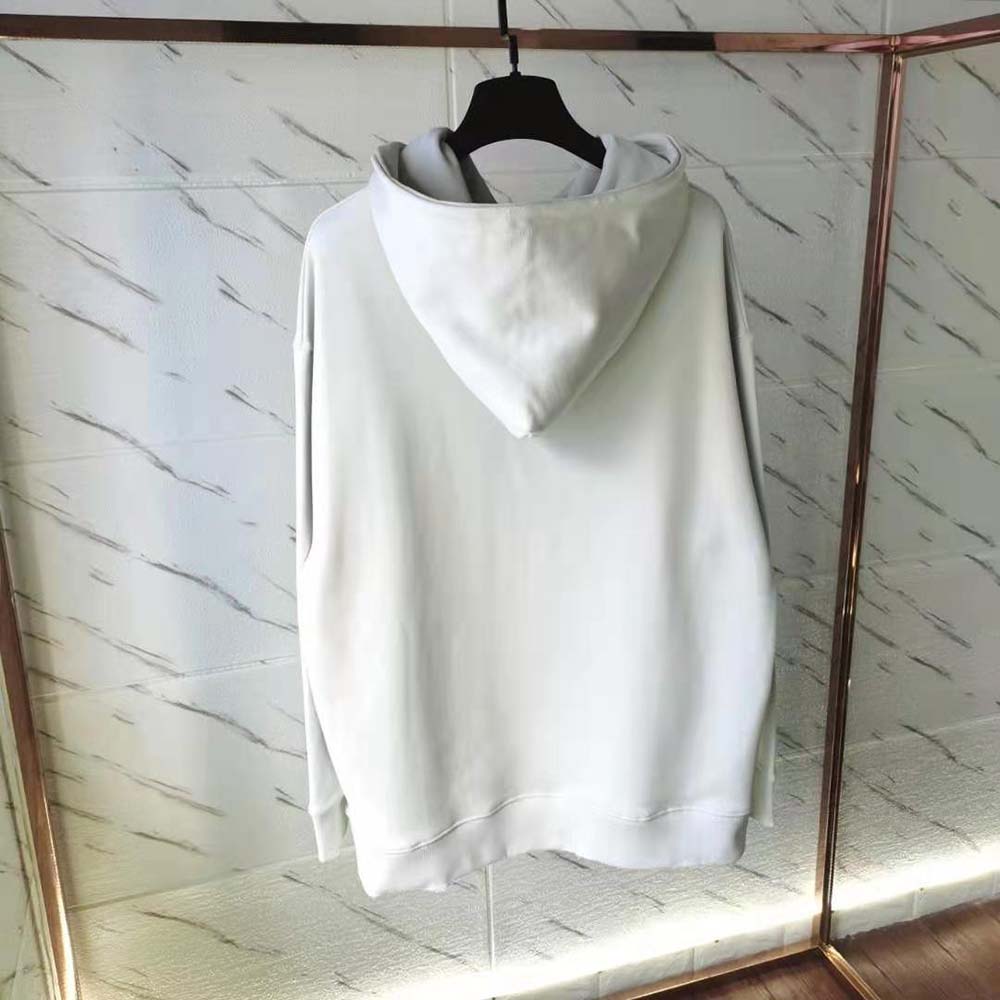 Balenciaga Women Hi My Name Is Boxy Hoodie in White and Black Medium Fleece - image 4