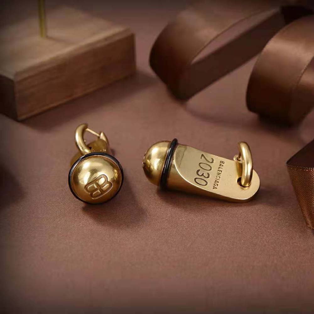 Balenciaga Women Hotel Earrings in Gold Aluminium and Brass - image 5