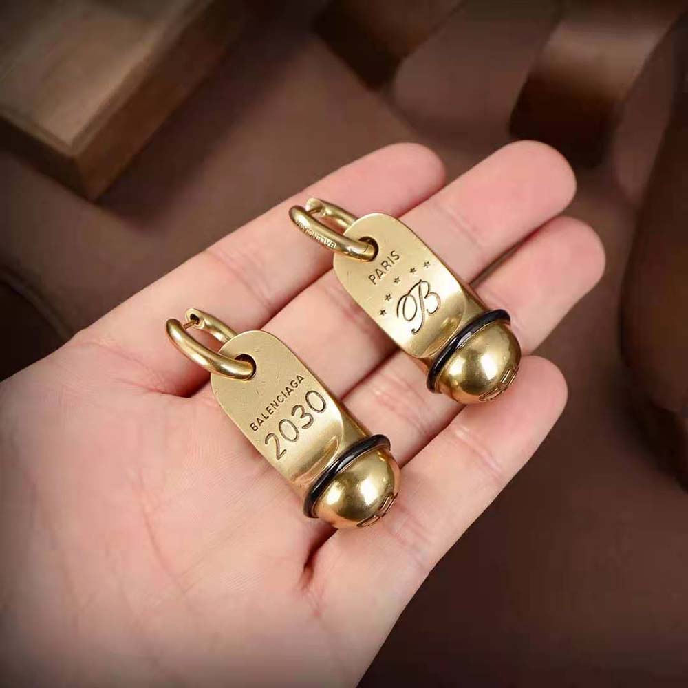 Balenciaga Women Hotel Earrings in Gold Aluminium and Brass - image 6