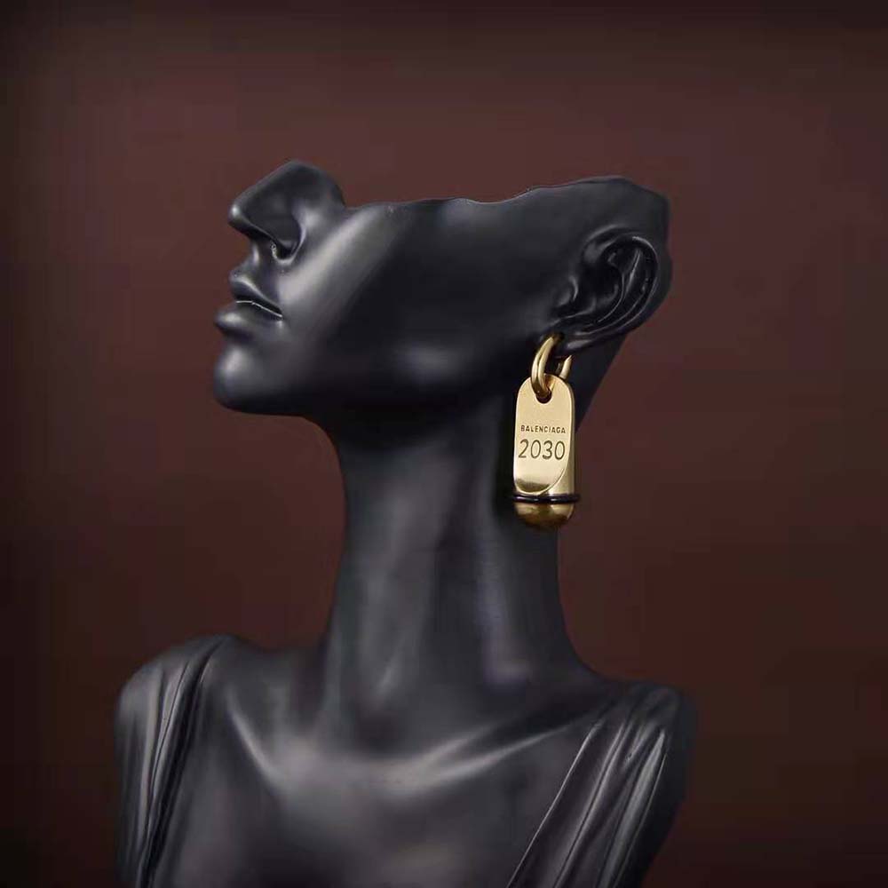 Balenciaga Women Hotel Earrings in Gold Aluminium and Brass - image 7