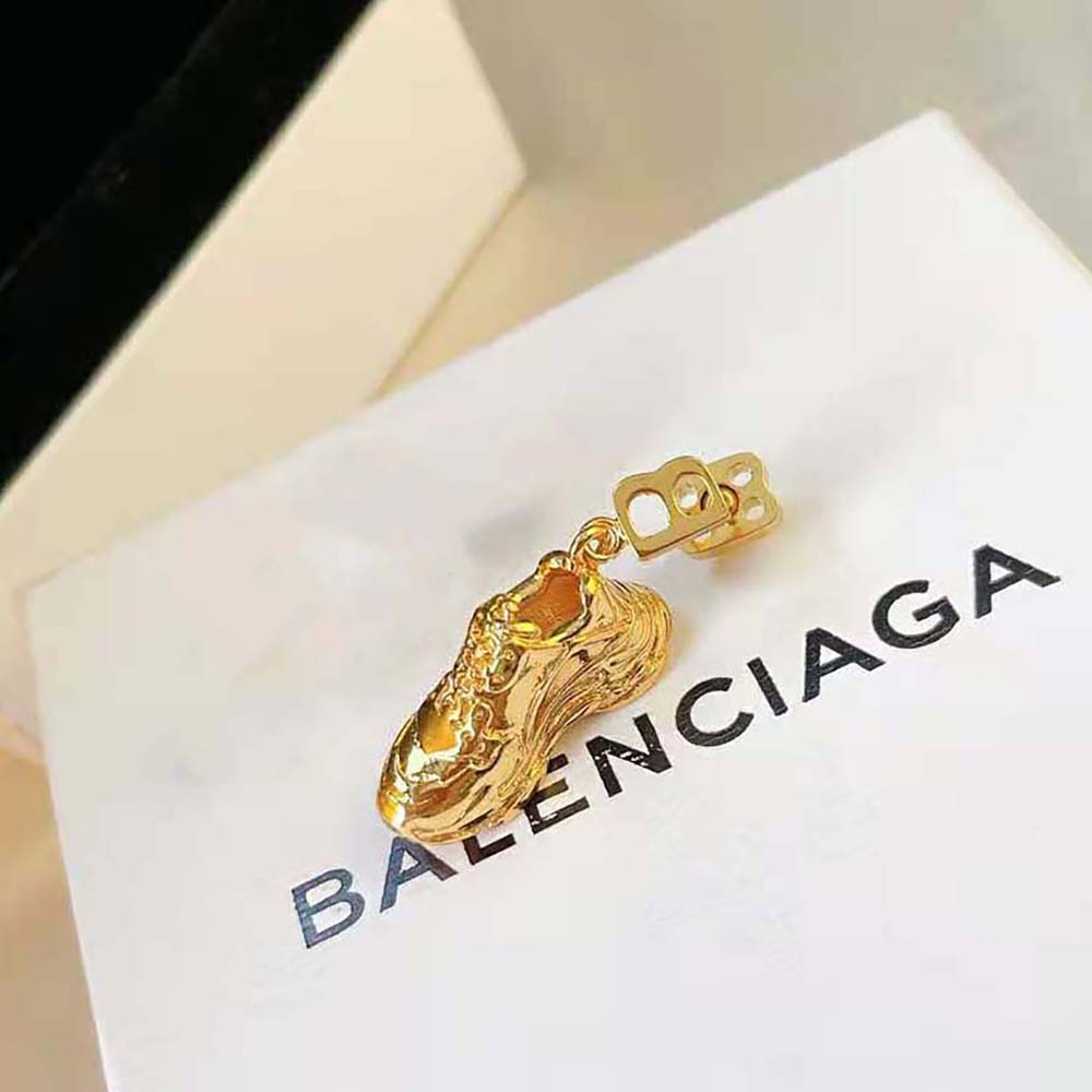 Balenciaga Women Mini Triple S Earring in Gold Bronze and Brass - image 6