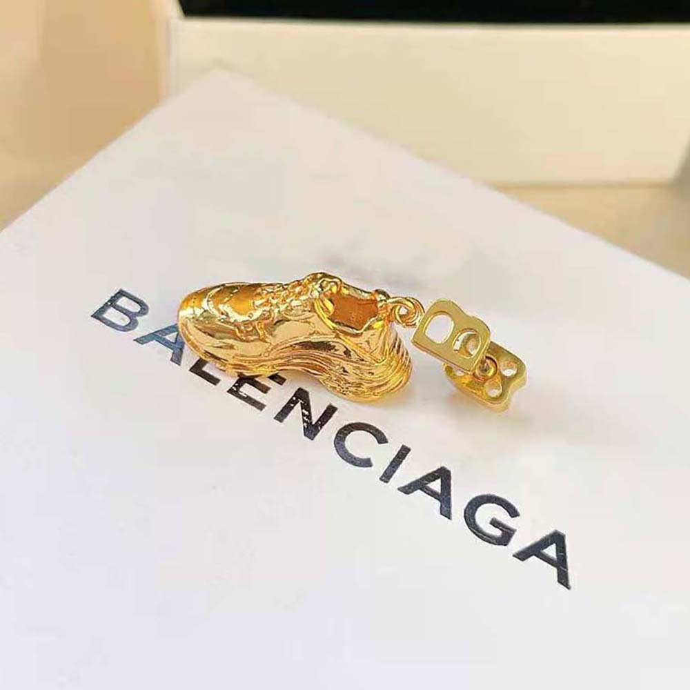 Balenciaga Women Mini Triple S Earring in Gold Bronze and Brass - image 5