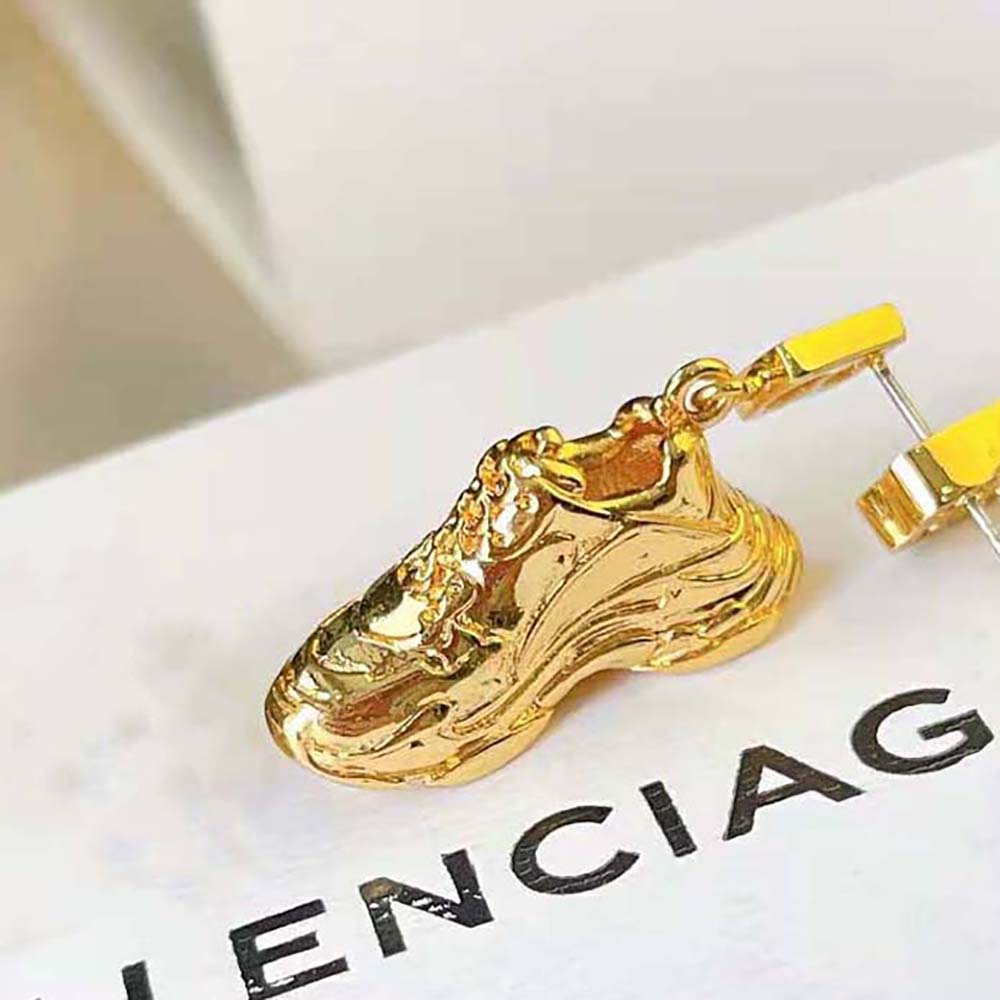 Balenciaga Women Mini Triple S Earring in Gold Bronze and Brass - image 4