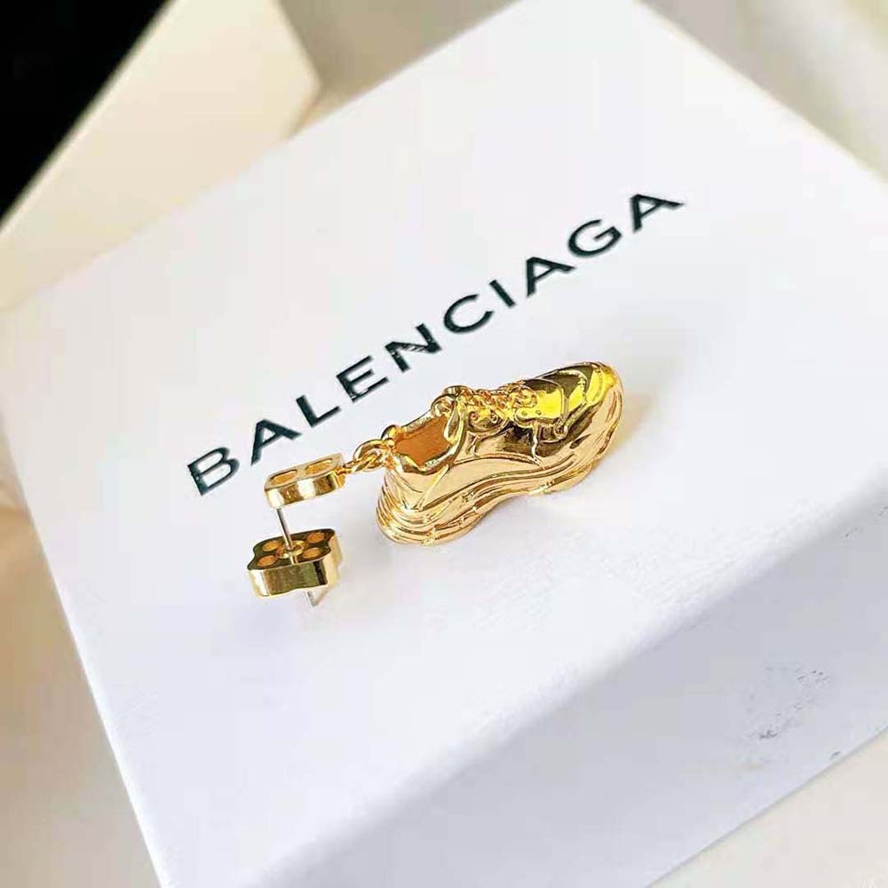 Balenciaga Women Mini Triple S Earring in Gold Bronze and Brass - image 7