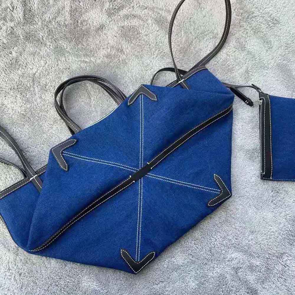 Burberry Women Mini Logo Graphic Denim Beach Tote - image 7