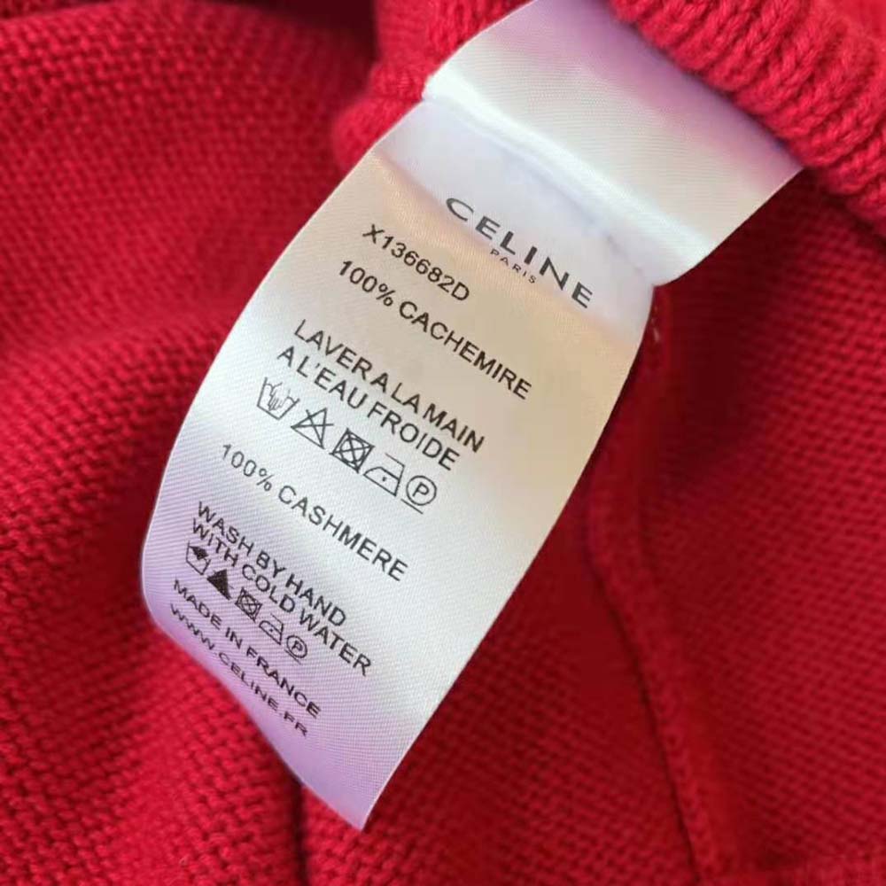 Celine Women 16 Sweatshirt in Wool and Cashmere-Red - image 10
