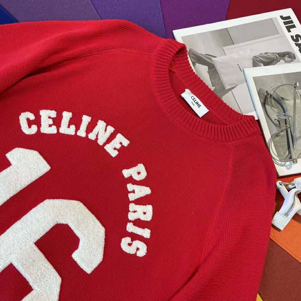 Celine Women 16 Sweatshirt in Wool and Cashmere-Red - image 6