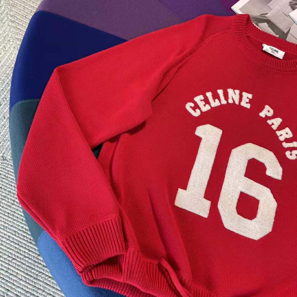 Celine Women 16 Sweatshirt in Wool and Cashmere-Red - image 5