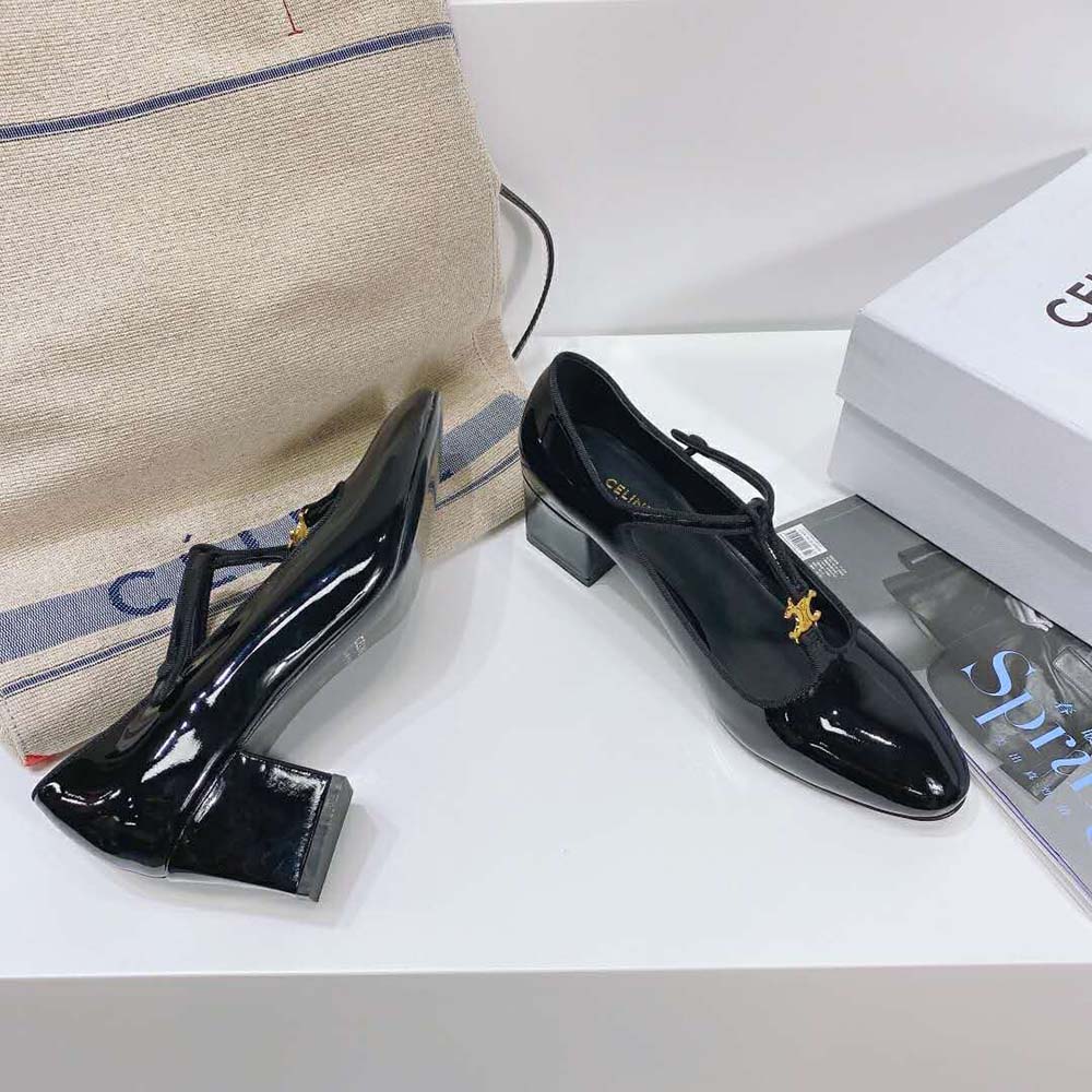 Celine Women Babies T-Bar Pump in Patent Calfskin and Grosgrain-Black - image 7