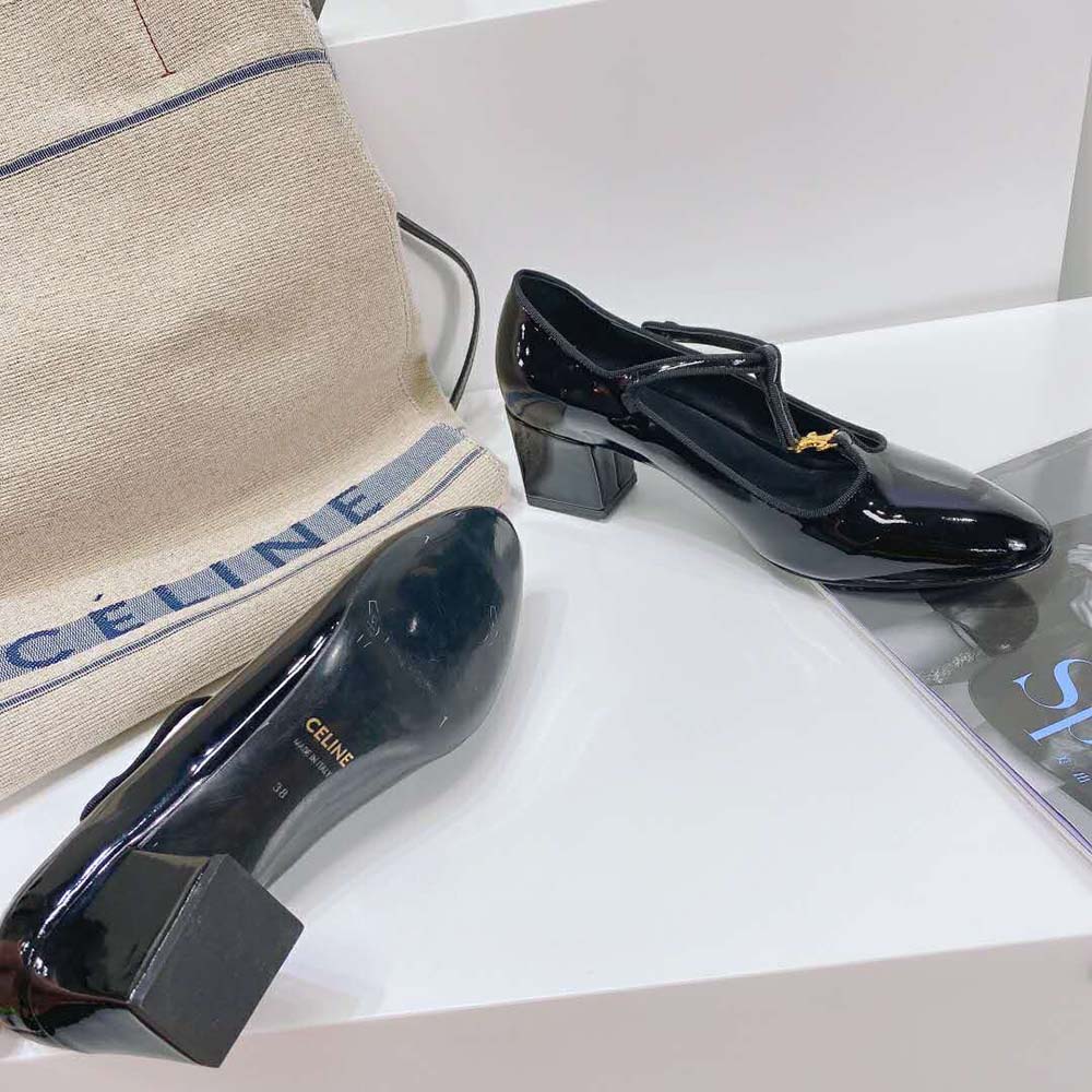 Celine Women Babies T-Bar Pump in Patent Calfskin and Grosgrain-Black - image 10