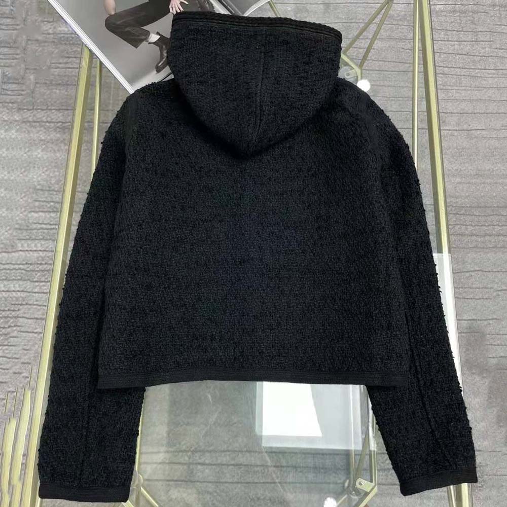 Side angle showing tailored silhouette of Celine Women Baja Chasseur Jacket
