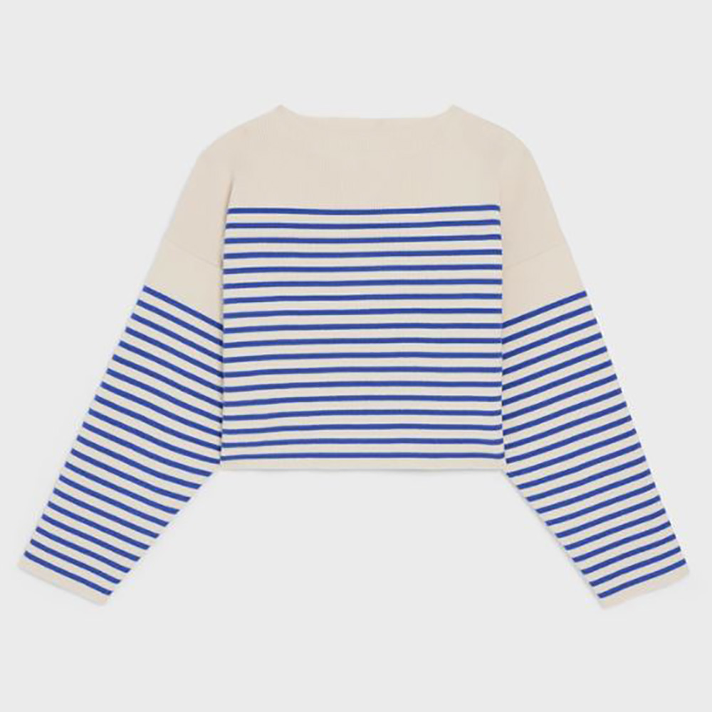 Celine Women Boxy Mariniere Sweater in Striped Cotton - image 1