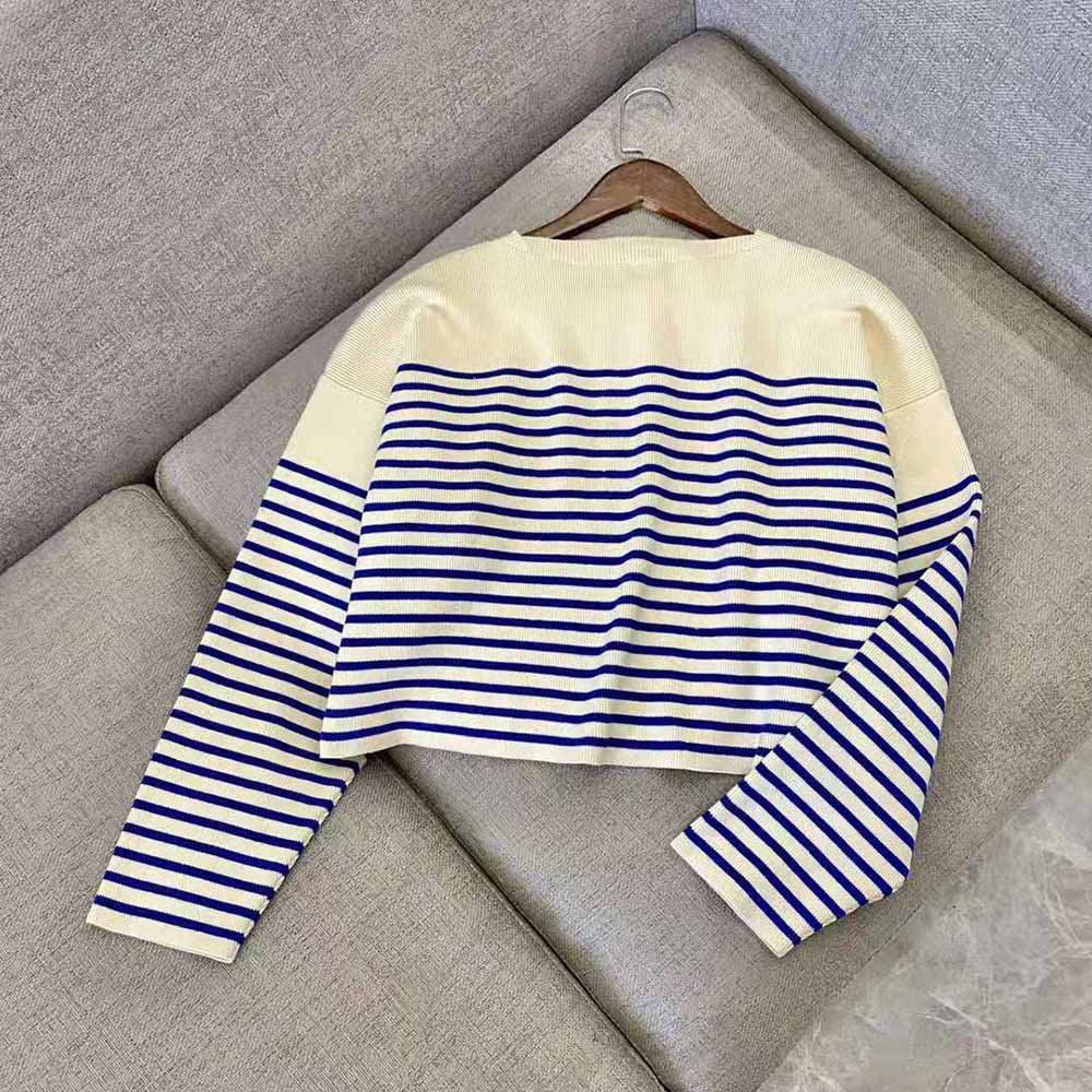 Celine Women Boxy Mariniere Sweater in Striped Cotton - image 4