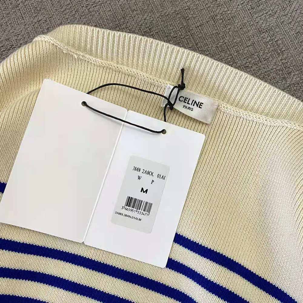 Celine Women Boxy Mariniere Sweater in Striped Cotton - image 10