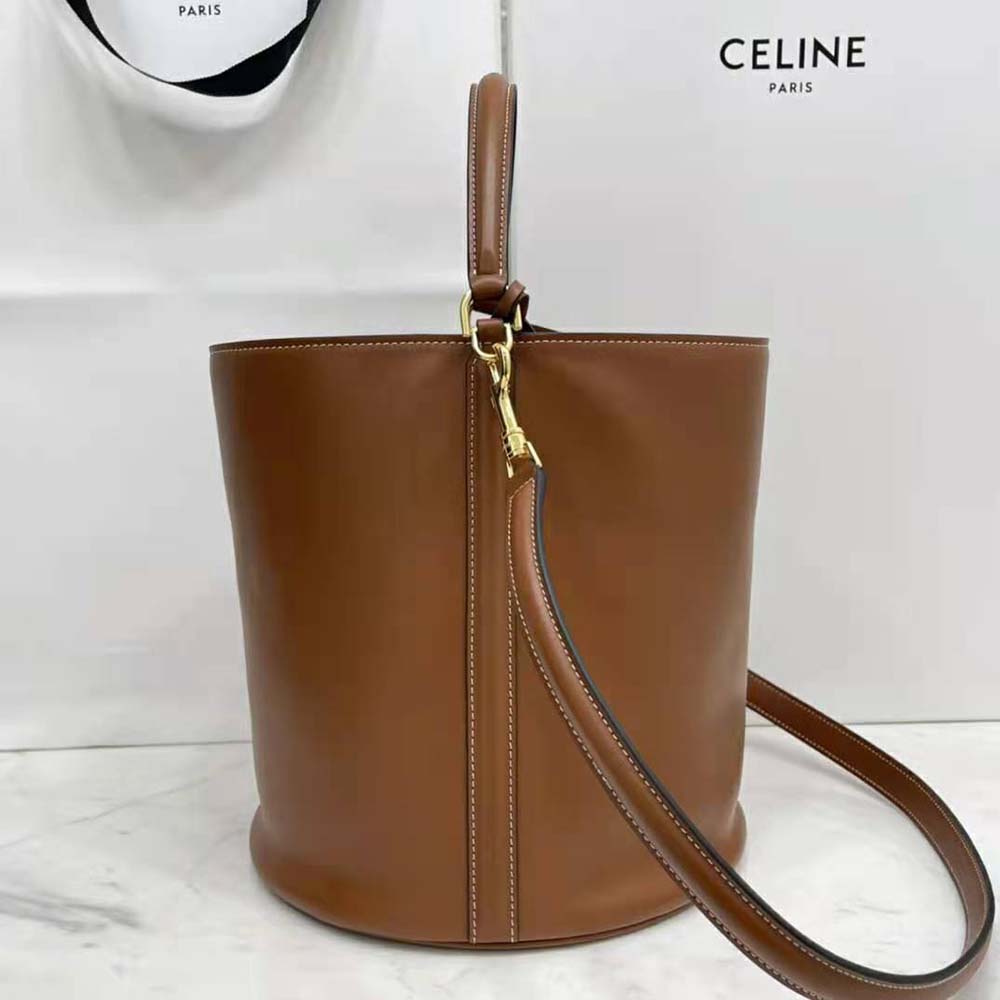 Celine Women Bucket 16 Bag in Smooth Calfskin-Brown - image 4