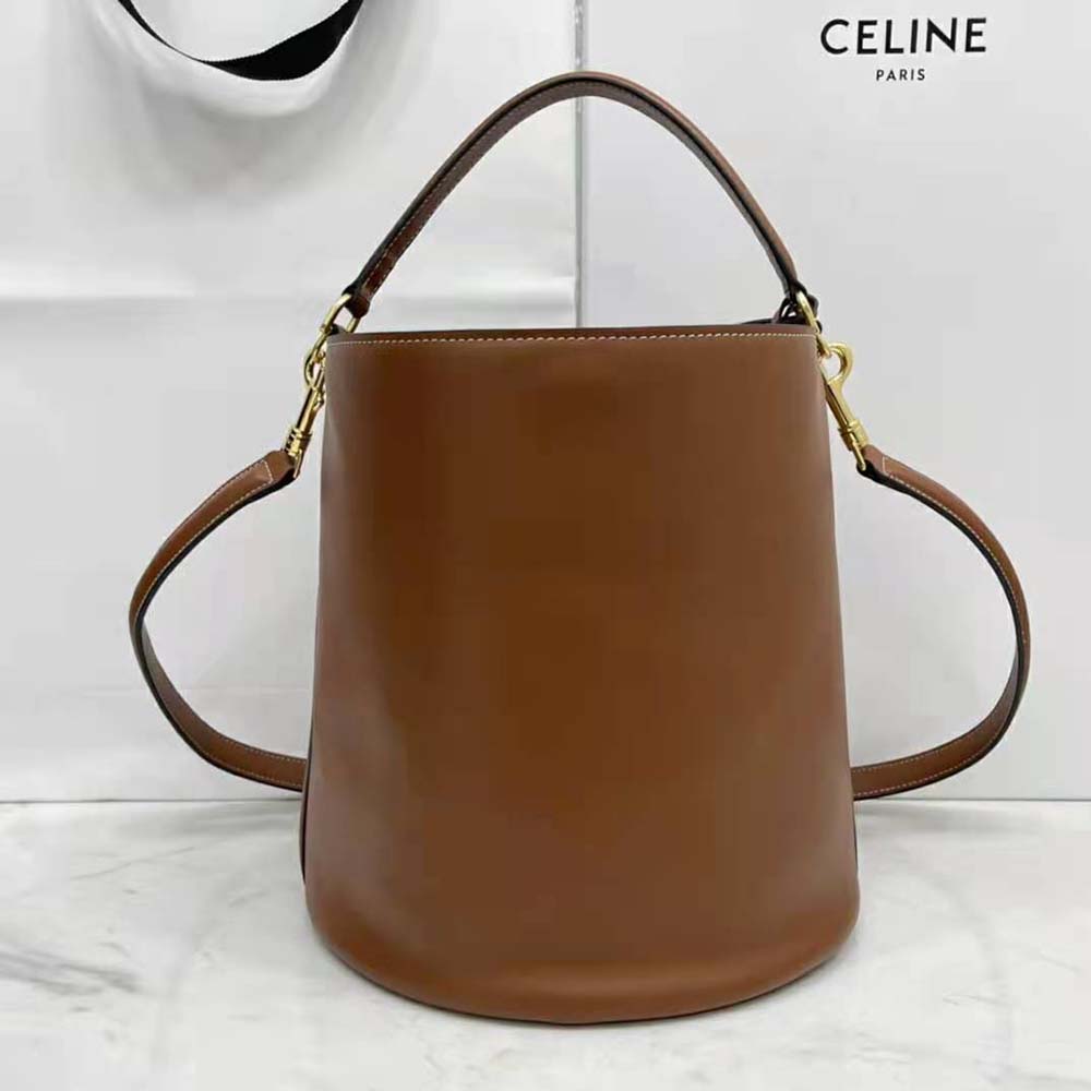 Celine Women Bucket 16 Bag in Smooth Calfskin-Brown - image 5