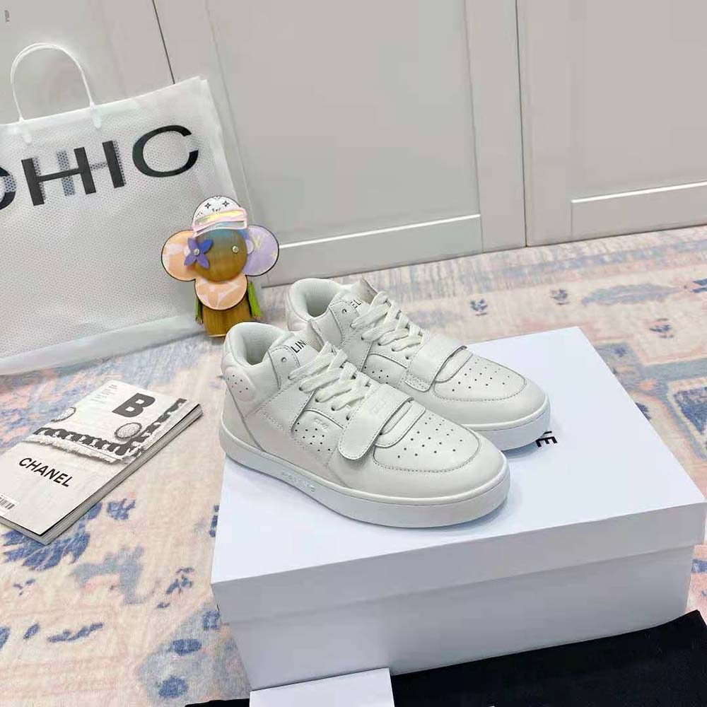 Top angle showing lace-up closure on Celine Women CT-02 Mid Sneaker