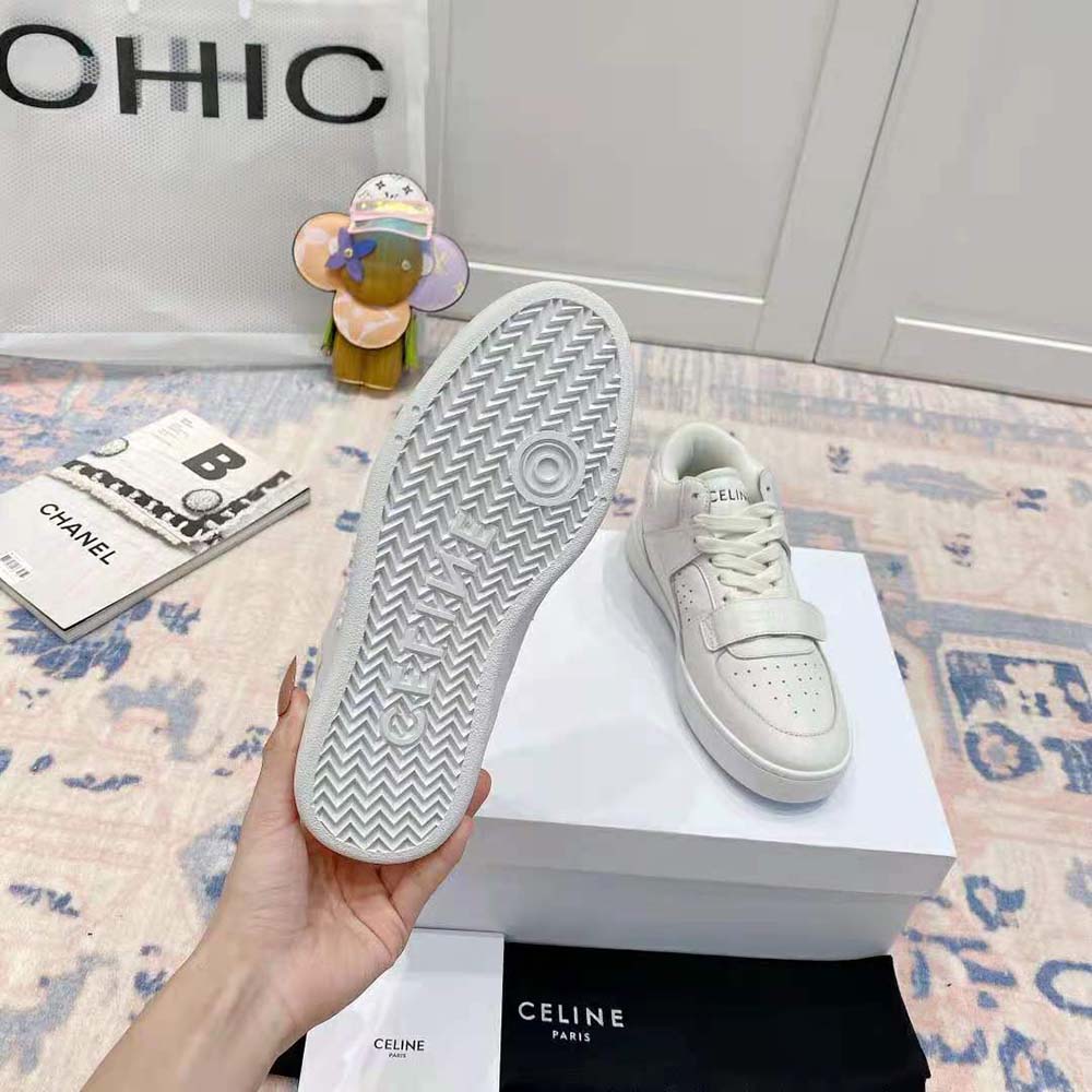 Celine Women CT-02 Mid Sneaker with Scratch in Calfskin-White - image 7