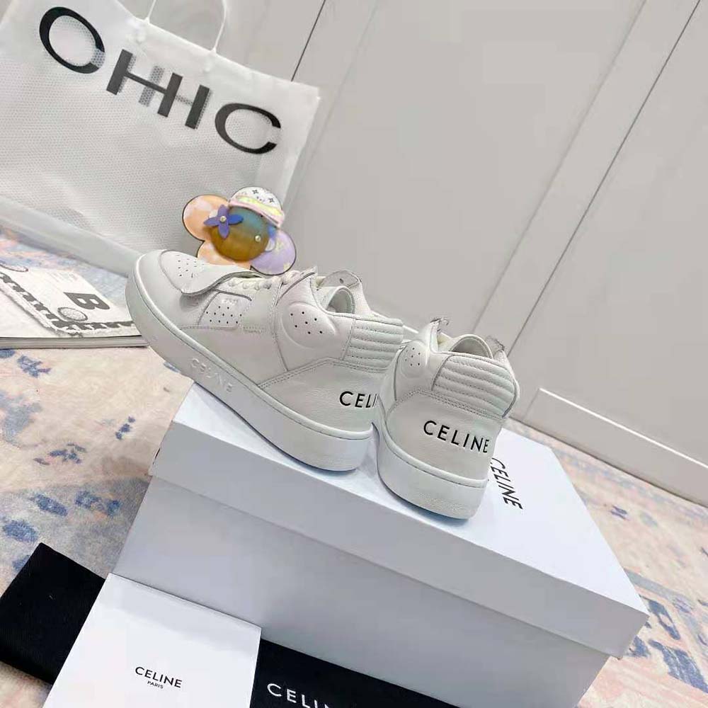Celine Women CT-02 Mid Sneaker with Scratch in Calfskin-White - image 8