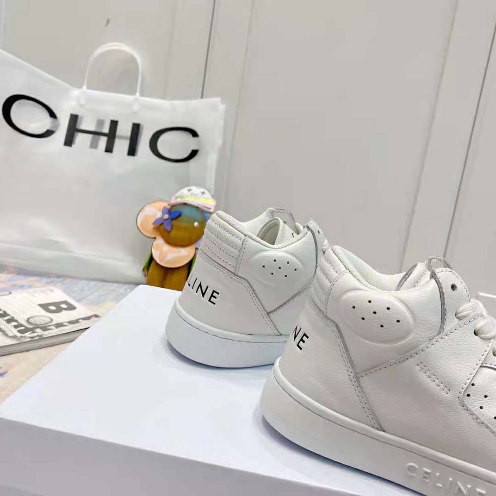 Celine Women CT-02 Mid Sneaker with Scratch in Calfskin-White - image 10