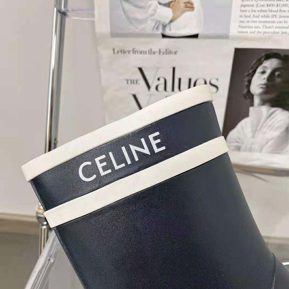 Celine Women Flat Half Boot Les Bottes DE Pont Celine in Natural Rubber-Navy - image 8