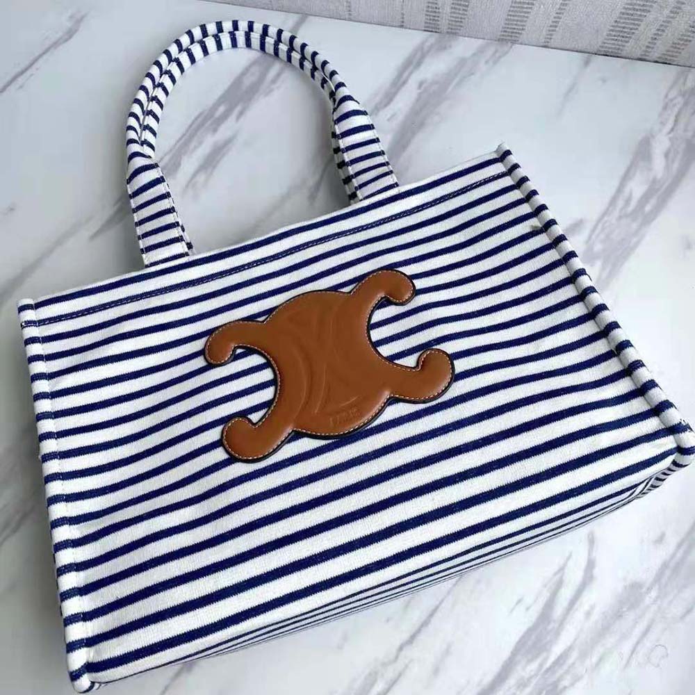 Side profile showing spacious interior of Celine Women Large Cabas Thais bag