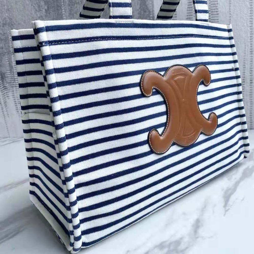 Celine Women Large Cabas Thais in Striped Textile - image 4